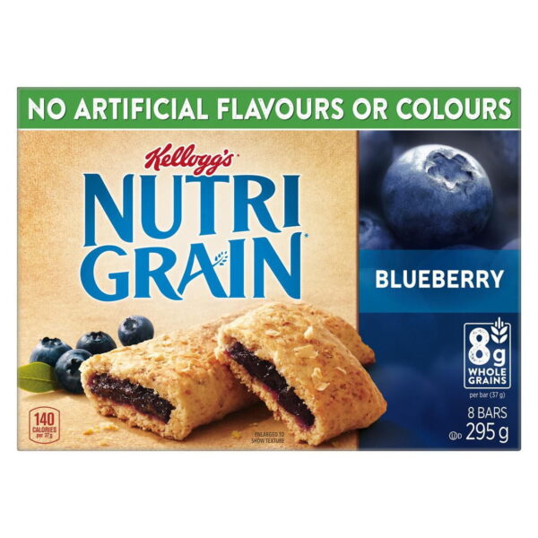 Kellogg's Nutri-Grain Cereal Bars 295g - Blueberry. 8 Bars. 295g. 8 bars